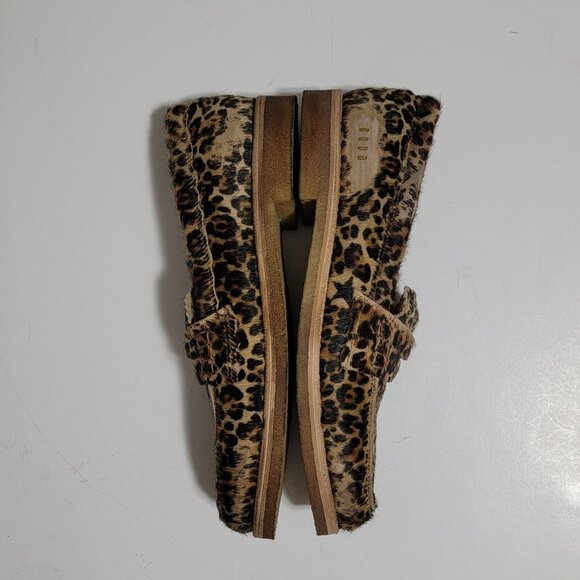 NEW Golden Goose Jerry Calf Hair Penny Loafer Womens 12 Leopard Contemporary - Picture 4 of 9